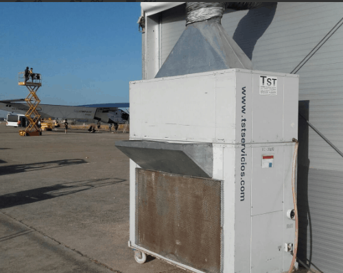 Alquiler de aire acondicionado para el avión Solar Impulse