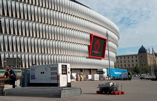 Alquiler generador de energía campos de fútbol San Mamés Bilbao