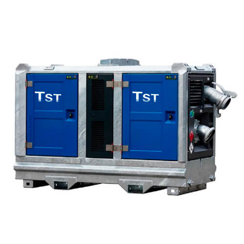 Motobomba diésel insonorizada MD 100-105 75 HP para elevación y drenaje de agua